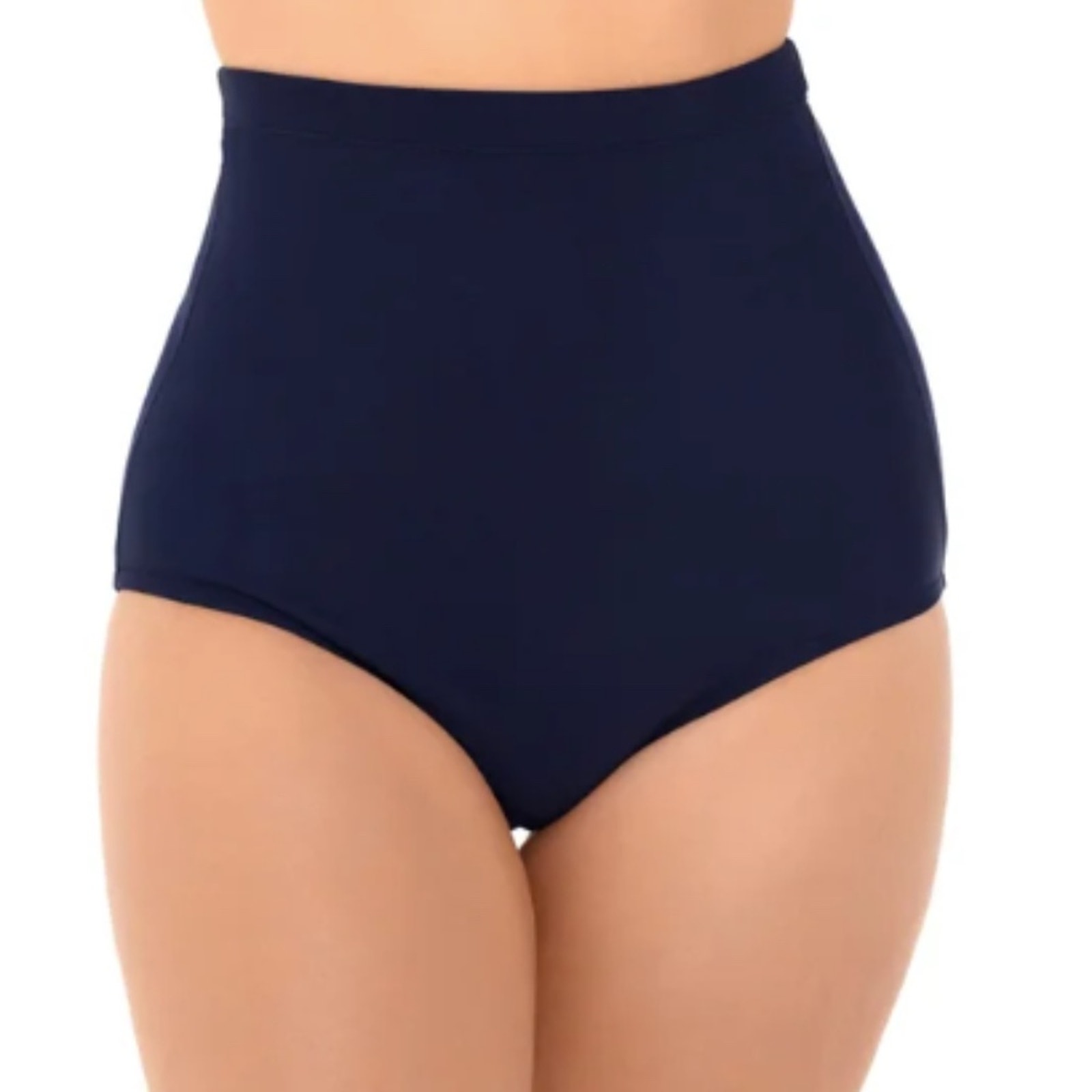 Swim Solutions Ultra High Waist Swim Bottoms Navy Blue - 8